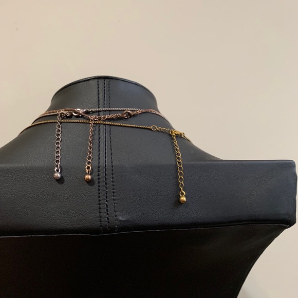 Mixed Metal Hammered Necklace - Picture 4 of 4